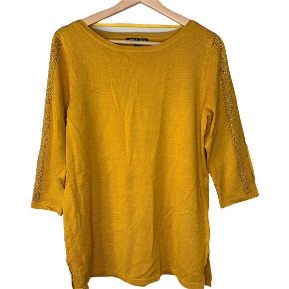 Cable & Gauge Tops - Mustard Yellow Top Medium Cable & Gauge With Bling